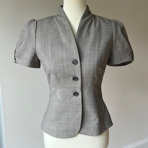 Banana Republic Short Sleeve Suiting Jacket Size 0 Puff Sleeve - Picture 1 of 12